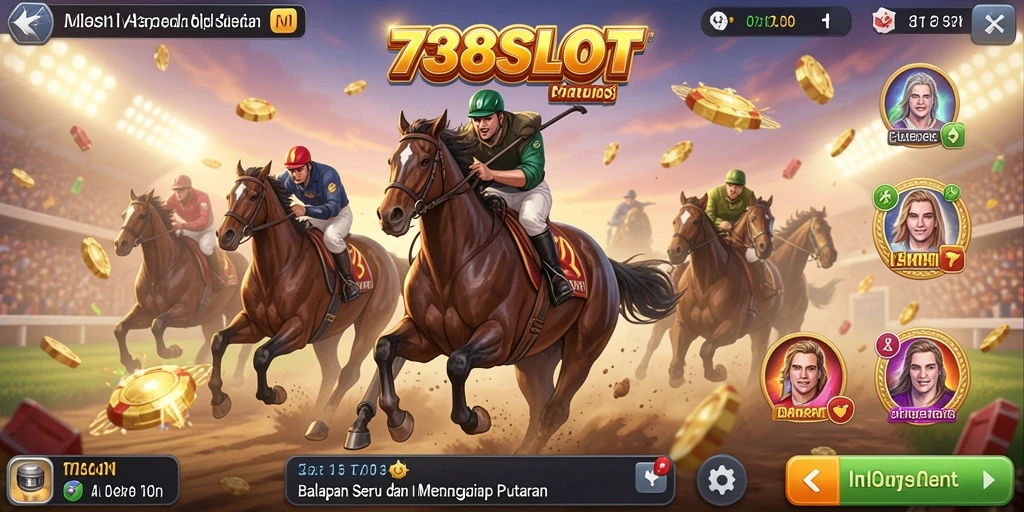 Tampilan seru dari gameplay balap di 738SLOT yang penuh adrenalin.