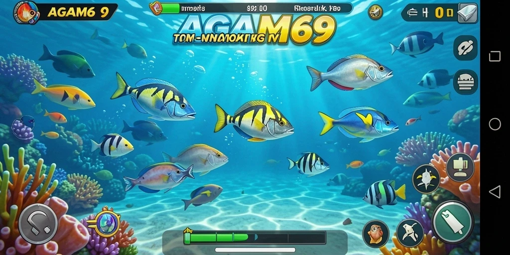 Screenshot gameplay AGAM69 yang menampilkan aksi tembak ikan seru.