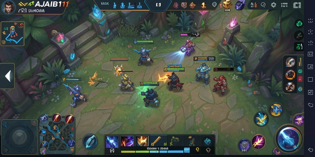 Tampilan gameplay AJAIB11 yang mendebarkan dengan aksi MOBA.