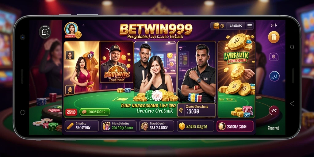 Screenshot menampilkan gameplay seru BETWIN999 dengan dealer live.