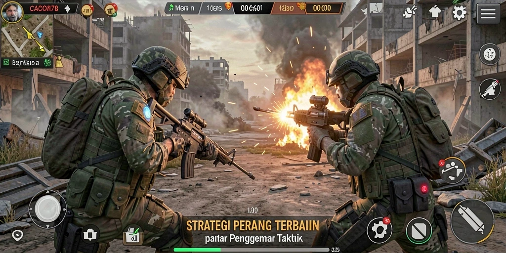 Tangkapan layar gameplay <strong>CACOR78</strong> menampilkan pertempuran strategis yang mendebarkan.