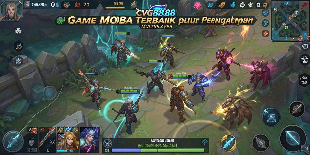 Tampilan aksi seru dalam gameplay MOBA CVG8888.