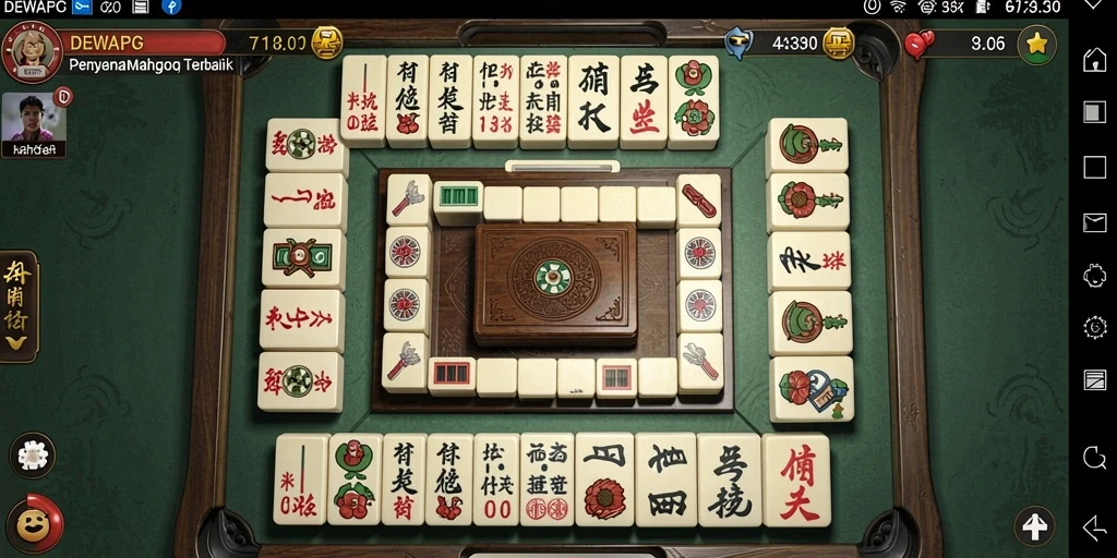 Tampilan screenshot DEWAPG menampilkan gameplay Mahjong yang seru dan interaktif.