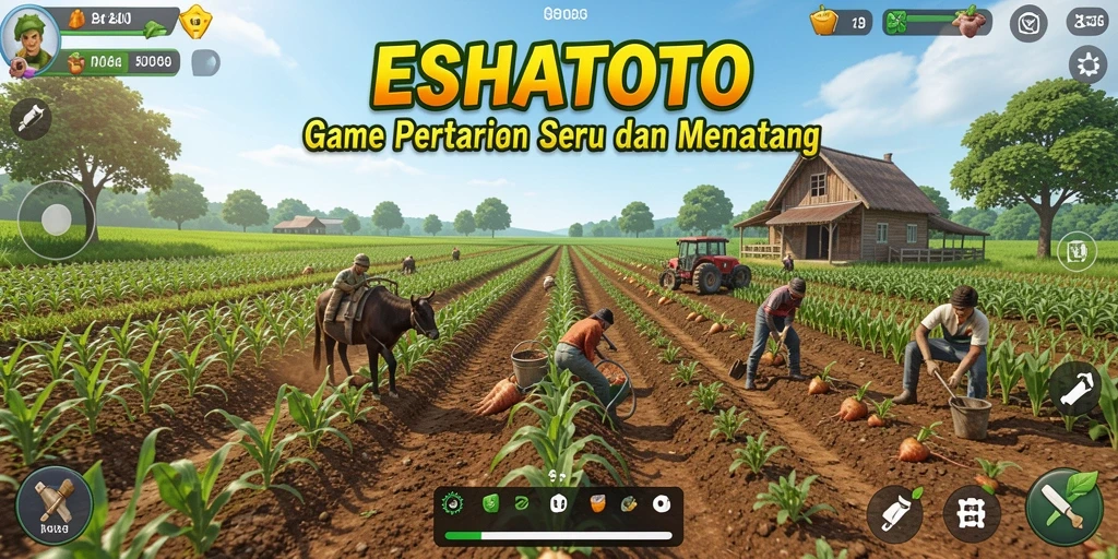 Tampilan gameplay ESHATOTO yang menarik di dunia pertanian.