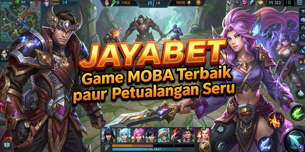 Screenshot JAYABET menampilkan pertempuran epik di arena MOBA.