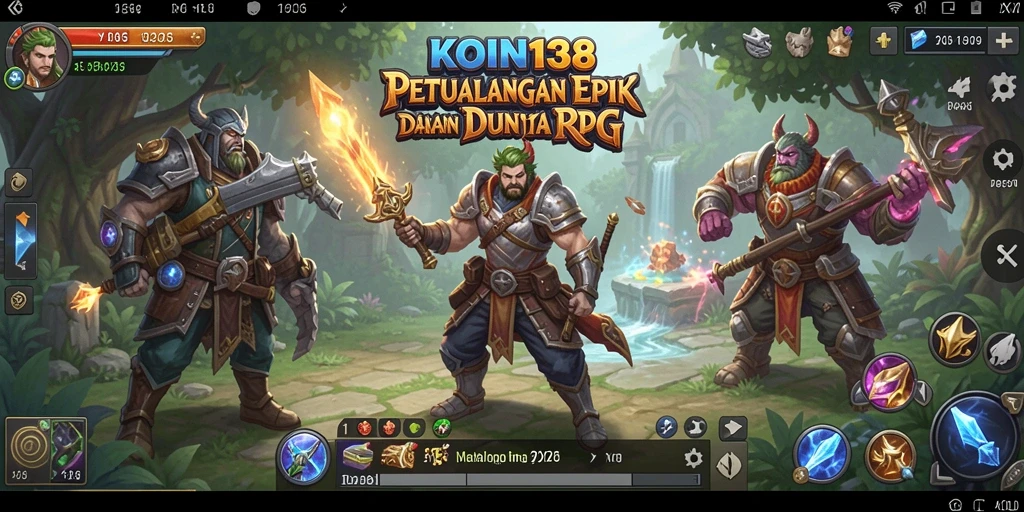 Screenshot KOIN138 menampilkan pertempuran epik dengan karakter unik.