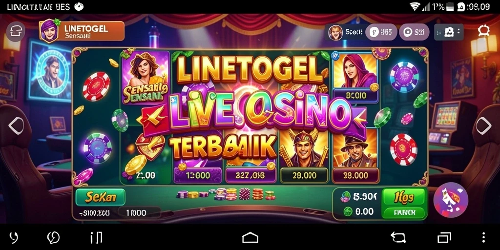 Tampilan gameplay live casino LINETOGEL yang menarik dan mendebarkan.