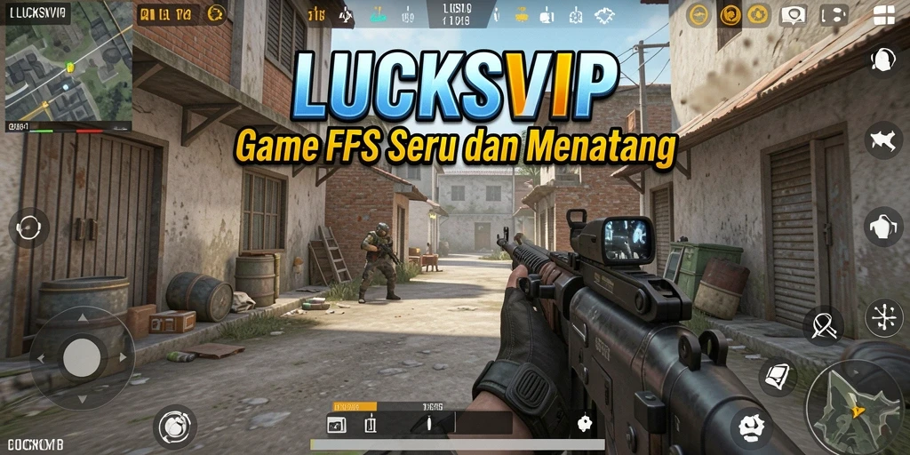 Tangkapan layar gameplay LUCKSVIP dengan aksi tembak-menembak yang intens.