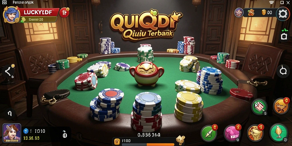 Screenshot gameplay LUCKYDF yang menampilkan keseruan permainan QiuQiu.