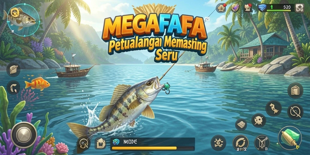 Tangkapan ikan besar dalam gameplay MEGAFAFA yang seru dan realistis.