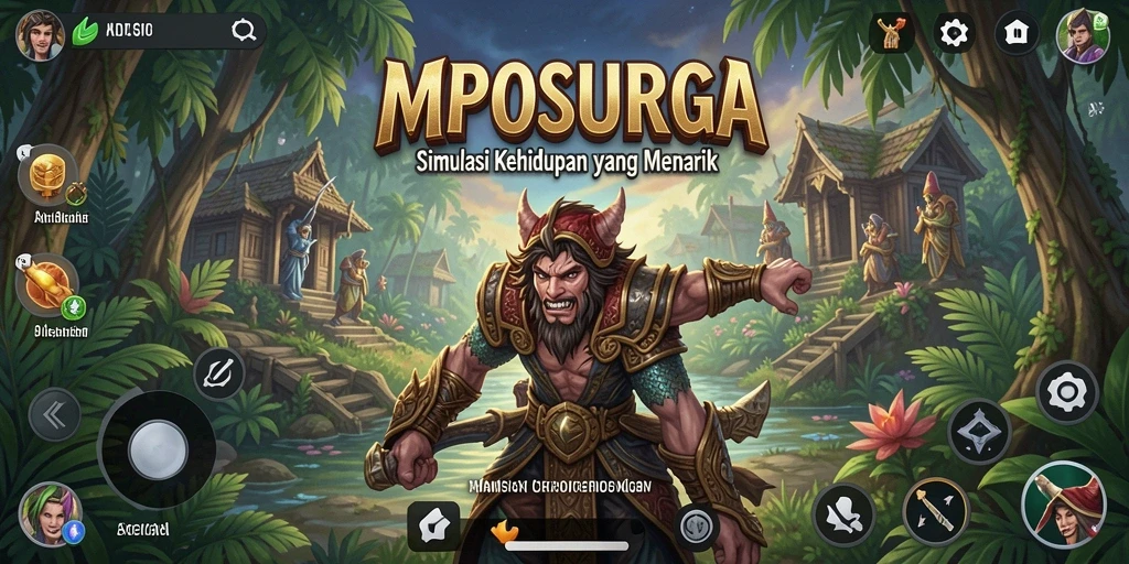 Tampilan gameplay MPOSURGA dengan interaksi sosial yang menarik.