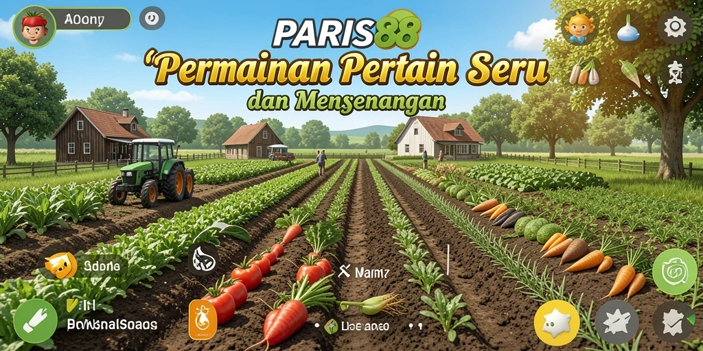 Tampilan gameplay seru dari permainan pertanian PARIS88 yang menawan.