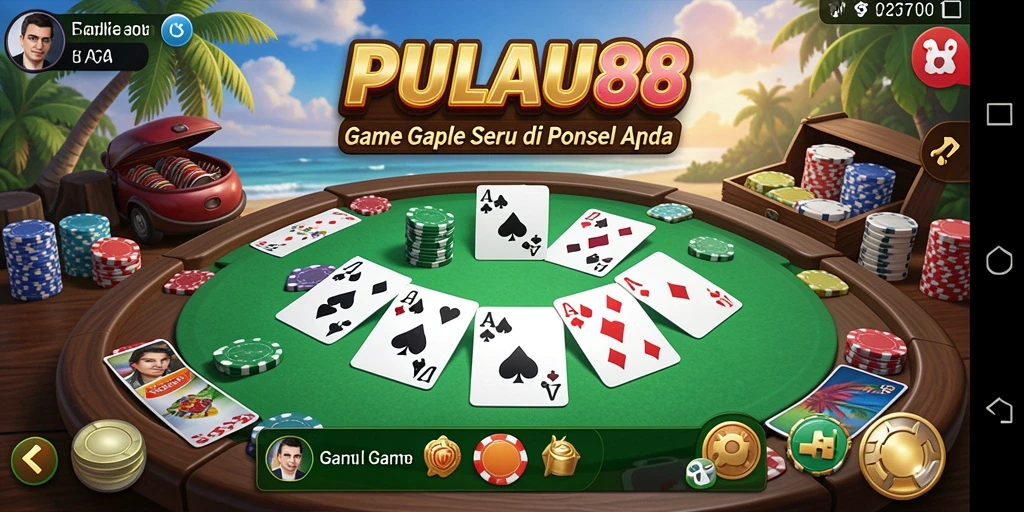 Tampilan gameplay Gaple yang seru dan interaktif di PULAU88.
