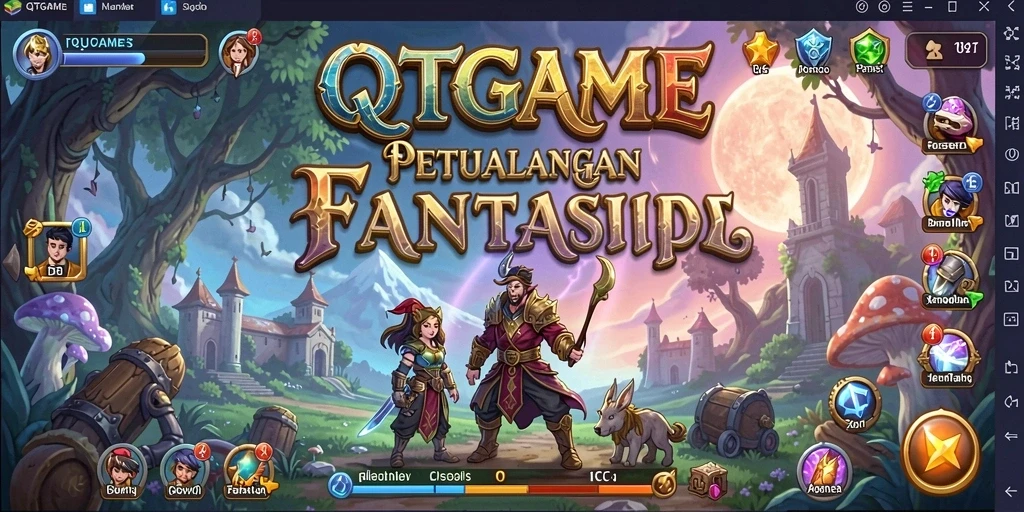 Gameplay seru QTGAME dengan aksi petualangan RPG yang memukau.