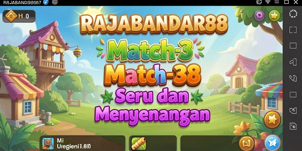 Gameplay seru dari RAJABANDAR88 dengan tantangan Match-3.
