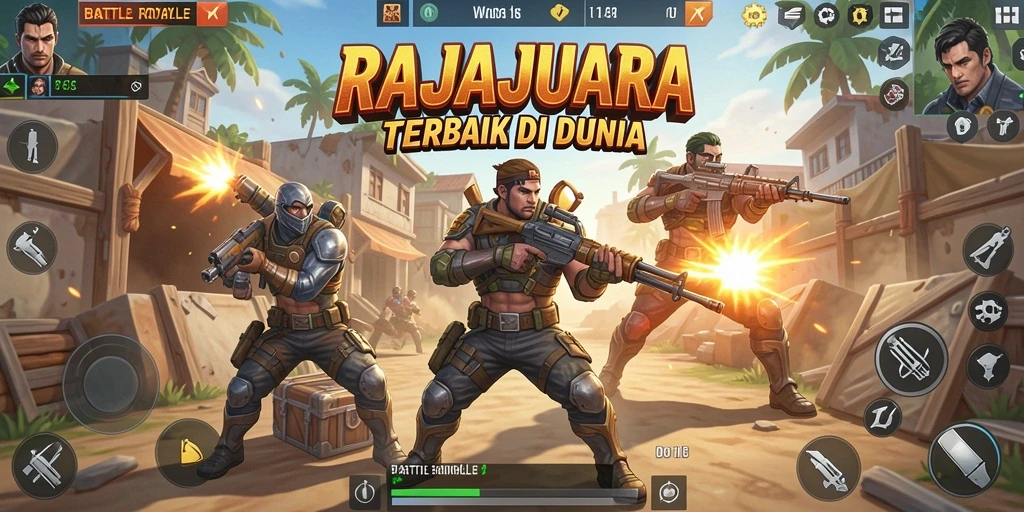 Tampilan menarik dari gameplay RAJAJUARA dalam mode Battle Royale.