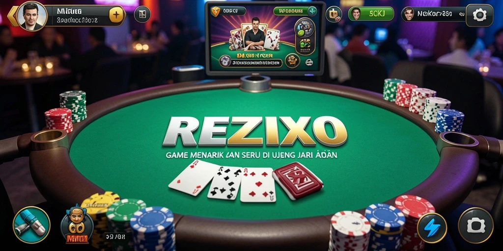 Screenshot utama <strong>REZIXO</strong> menampilkan gameplay seru dan kompetitif Poker.
