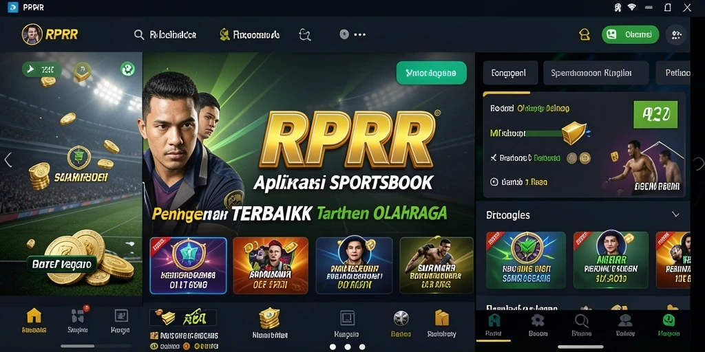 Tampilan antarmuka aplikasi RPRR dengan pilihan taruhan olahraga.