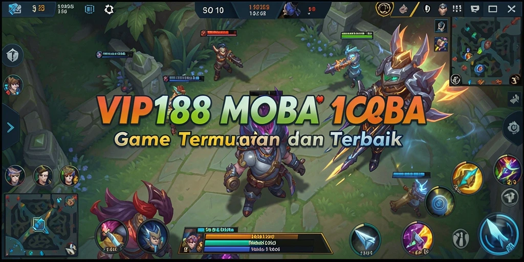 Tangkapan layar utama VIP188 menampilkan aksi seru gameplay MOBA.