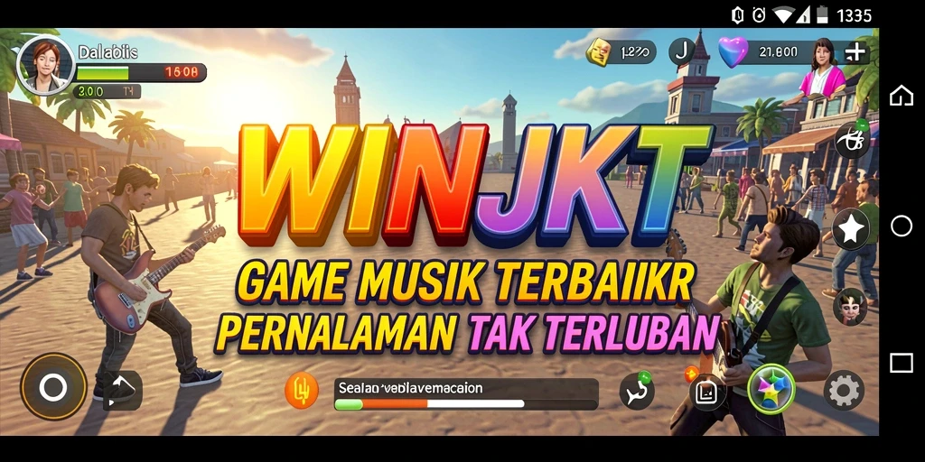 Tampilan gameplay musik yang seru dan interaktif di WINJKT.